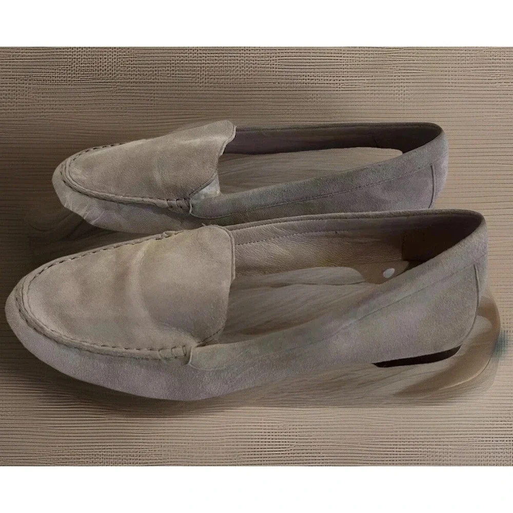 Antonio‎ Melani Taupe Suede Loafers Women's 8.5 Slip On Comfort Shoes Flat